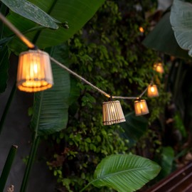 OKINAWA Fairy Lights Outdoor Jute Cable L8 m Brown New Garden