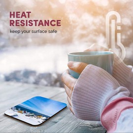 Great Single Coaster Square - Nuuk City Greenland Ice Landscape |Glossy Quality Coasters | Tabletop Protection for Any Table Type #21949