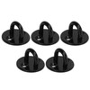 5Pcs Eye Plate Thickened Black Stainless Steel Enhanced Load Bearing