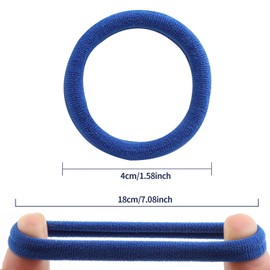 100 Pcs Thick Seamless Hair Ties, Ponytail Holders Hair Accessories No Damage for Thick Hair (Rainbow Colors)