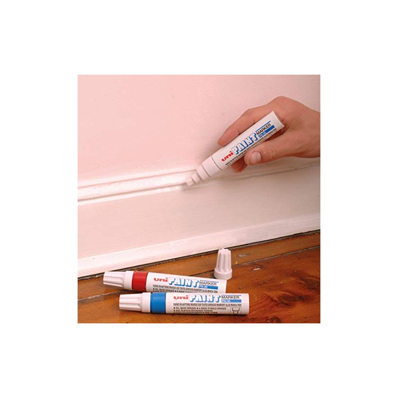 uni-ball 182213 - Lackmarker Paint PX-30 mit Keilspitze, silber
