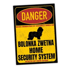Bolonka Zwetna Dog Door Sign Danger Security System