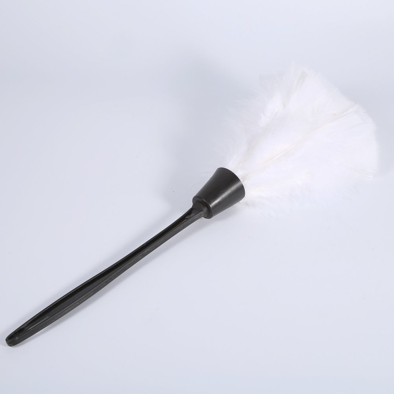 Uadme Duster with Turkey Feathers, White, Soft Turkey Feather Dust