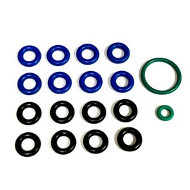 PARTSDEPOT Fuel Injector & Pressure Regulator O-Ring Seal Kit - Black Rubber - Compatible with Volvo Penta 3858981 - 1 Count
