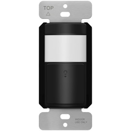 TOPGREENER PIR Motion Sensor Light Switch, Occupancy & Vacancy Motion Sensor Switch, 𝐎𝐩𝐞𝐫𝐚𝐛𝐥𝐞 𝐖𝐢𝐭𝐡𝐨𝐮𝐭 𝐆𝐫𝐨𝐮𝐧𝐝 𝐖𝐢𝐫𝐞, No Neutral Wire, Single Pole, TDOS5-HL-BK, Black