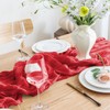 Asee'm Fall Table Runner Cheesecloth 10FT Red Boho Gauze Fabric