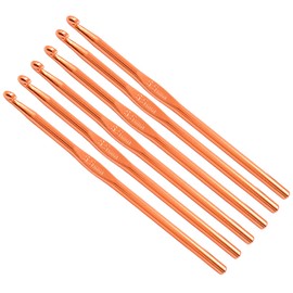 Auvotuis 6Pcs 5.5mm US Size I (Size 9) Aluminum Crochet Hook Knitting Needles for DIY Craft Yarn, Orange