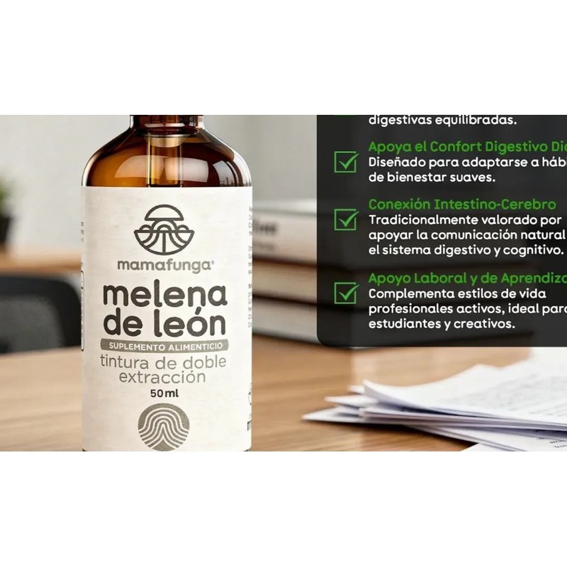Tintura Doble Extracción Hongo Melena De León Extracto 50ml