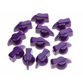 Dopro Pack of 12 Flat Top Guitar Chicken Head Knob AMP Effect pointer Knob Purple
