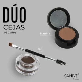 Dúo Sombra & Gel Para Cejas, Aplicador, Elige Tono. Saniye Color 02. Coffee