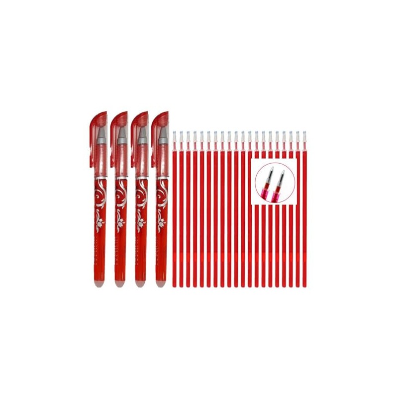 Generico Erasable Gel Pen 4 Red Refills 20 Red Refills