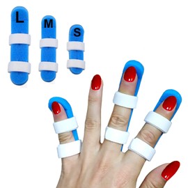 Mcvcoyh Finger Splints, 3-Size Pack Trigger Finger Brace Support, Mallet Finger Splints for Finger Broken, Sprains, Jammed, Fractured Fingers