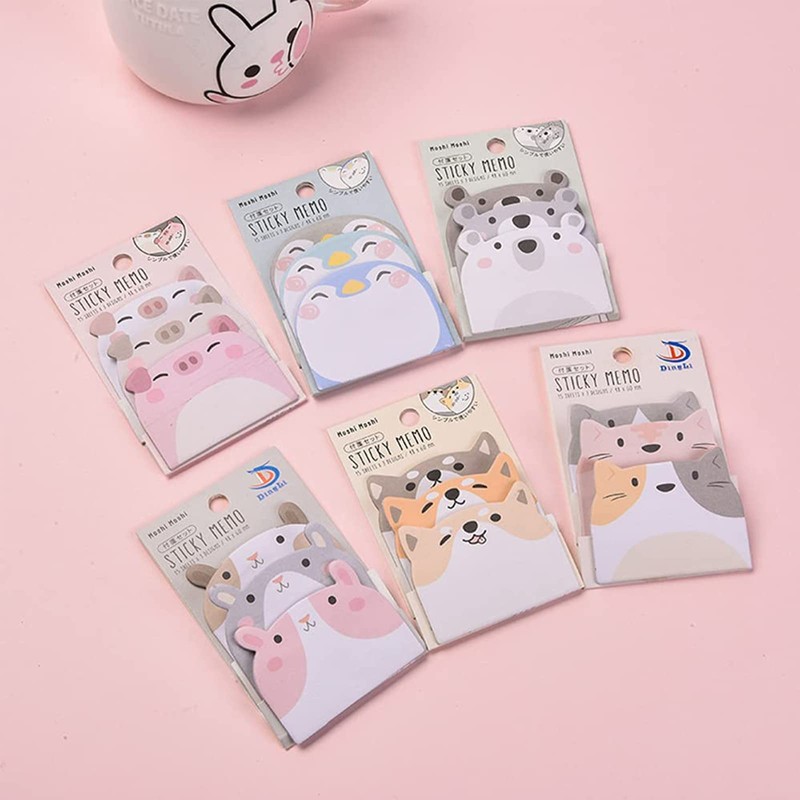 Exbrith 6 Pads 270 Sheets Cute Animal Sticky Notes Novelty