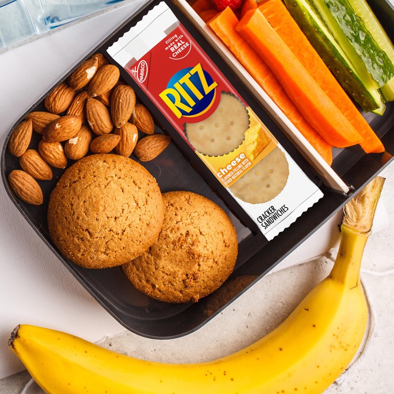 RITZ Cheese Sandwich Crackers, Lunch Snacks, 48 Snack Packs (6