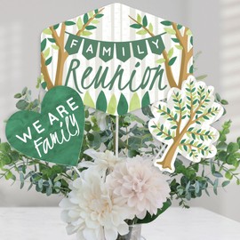 Family Tree Reunion - Family Gathering Party Centerpiece Sticks - Table Toppers - Set of 15