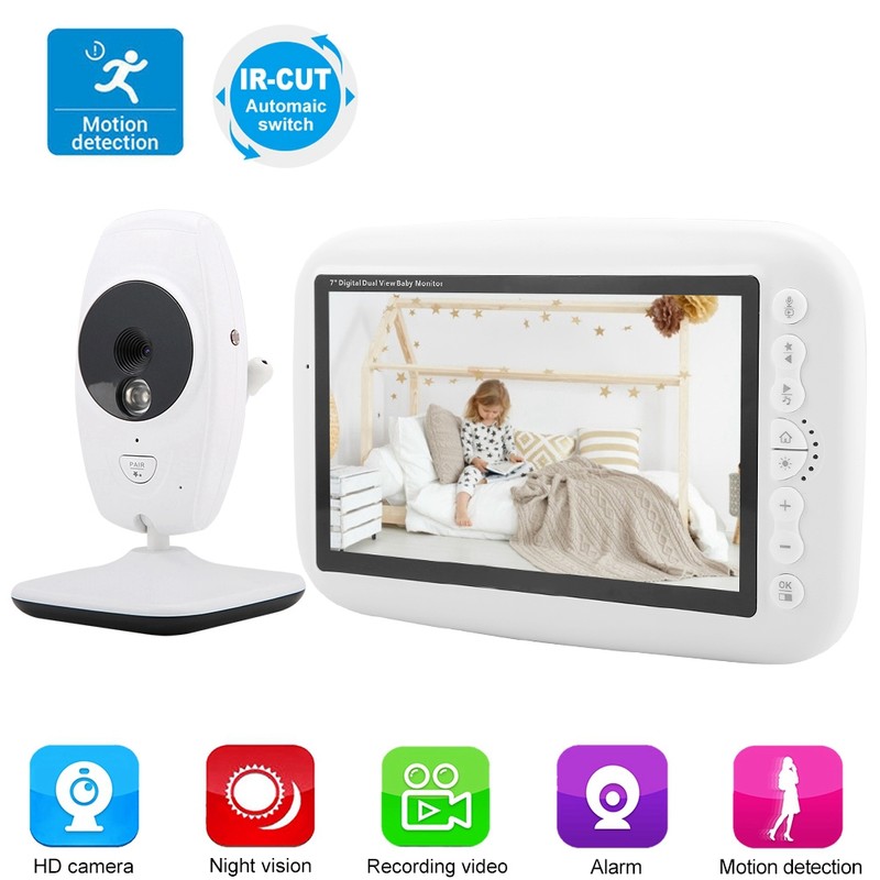 7 Inch 720P IR Camera Wireless Baby Intercom Monitor