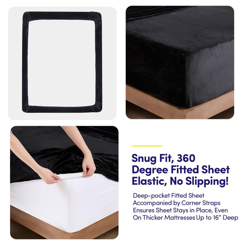 Fleece Sheets King Size – Deep Pocket Bedding Toasty Warm