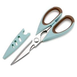 Sairps Left Handed Scissors - Multifunctional, Heavy Duty for Meat & Poultry, Safe Food Scissors - Stainless Steel