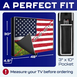 Outdoor TV Cover 50 Inch Weatherproof and Waterproof TV Covers | Outdoor TV Enclosure | Smart Shield TV Screen Protector for Outside TV | Cover for Moving | TV Display Protectors–Zipper