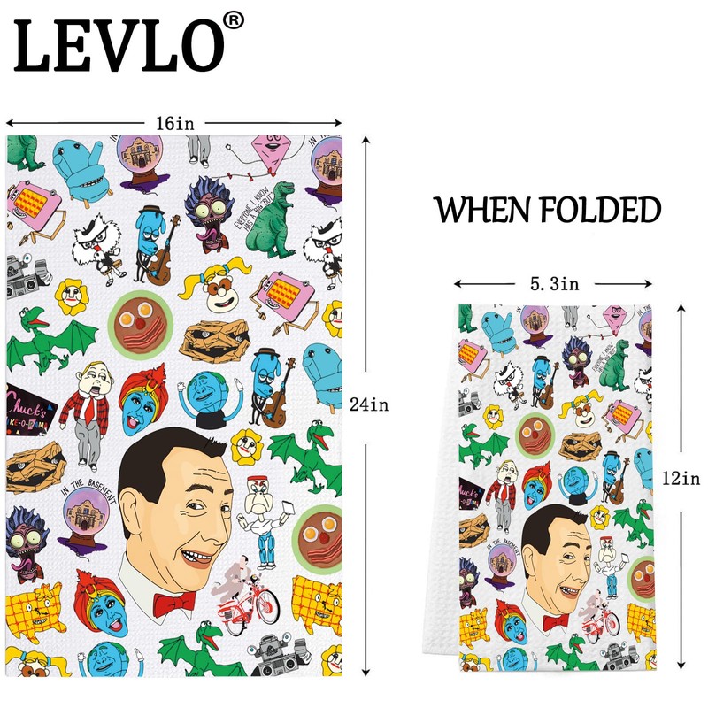 LEVLO 80s Peewee Herman Kitchen Towel Pee-Wee Herman & Dottie