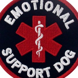 Service Dog Emotional Support Dog Embroidered Patch with Hook and Loop Bands