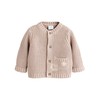 NEXT Chunky Knitted Baby Cardigan, Hello World Neutral
