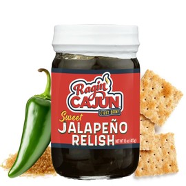 Sweet Jalapeno Relish - 15 oz Jar, All Natural - Spicy Sweet Louisiana Condiment for Dips, Hot Dogs, Sanwiches, Salads & More by Ragin' Cajun