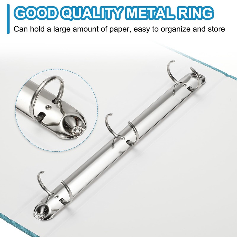 PATIKIL 3 Ring Binder, A4 Size Flexible Round Binder Big