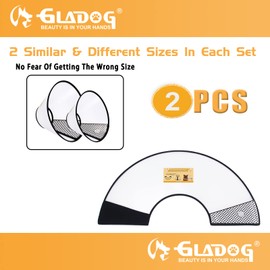 Soft Dog Cone Collar, 2 PCS (for Exact Size) Flexible Plastic Cone for Dogs After Surgery, Dog Recovery Collar, Adjustable E-Collar for Large/Medium/Small Dogs Cat, Comfy Elizabethan Collar (XXL)