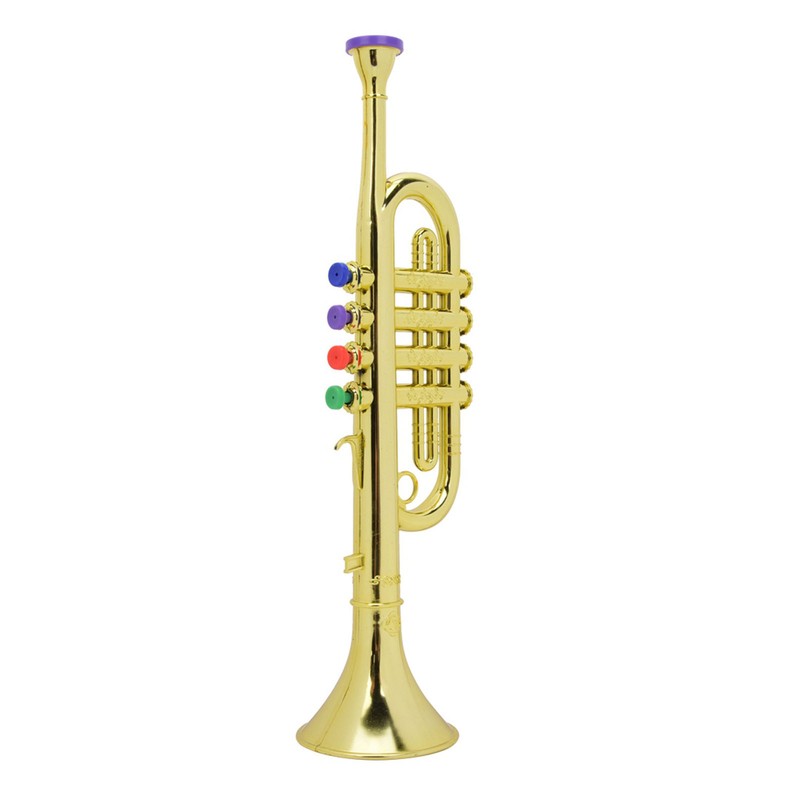 Kid Trumpet Golden Coated Plastic Children Preschool Music Toy Gift