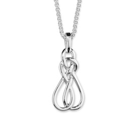 ORTAK 925 Sterling Silver Handmade Pendant Necklace, Celtic Knots, Infinity Twining Design, High Polished, Scottish Fine Jewellery, Made In Orkney, Scotland