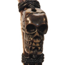 TZ Tribal Voodoo Pirate Skull Leather Bracelet