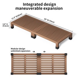 One Step Stool Platform 3.8" Height for Adults, Kids. Heavy Duty/Portable/Nonslip/Durable Construction Safe Step Stool for Bedroom/Kitchen Bed, Bathroom,Kitchen，Garden