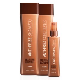 Trio Brazilian Blowout Anti Frizz Shampoo 350 ml-Acondicionador 350 ml-Sellador 100ml