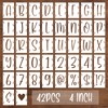 BAMIDELE 4 Inch Alphabet Letter Stencils, 42 Pcs Reusable Plastic