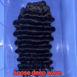 Bouncy Curly 100% Unprocessed Extensions Burmese Curly Hair Bundles for Black Women Natural Black Pixie Curlycolor: loose deep wave, Stretched Length: 20 Inches