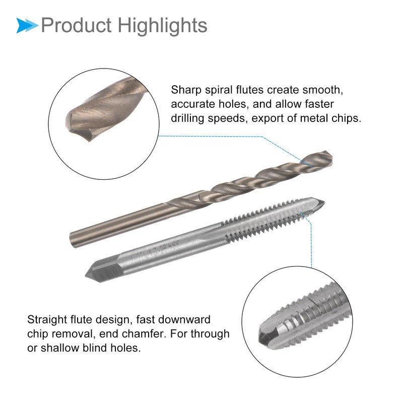 CoCud Tap and Drill Bit Set, 1/4-20 UNC 2B Tap