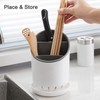 Chopstick Holder with Drain Plate for Kitchen - Divided Utensil