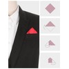 Elerevyo Men's Folding Handkerchief Silk Shiny Solid Pocket Square, red