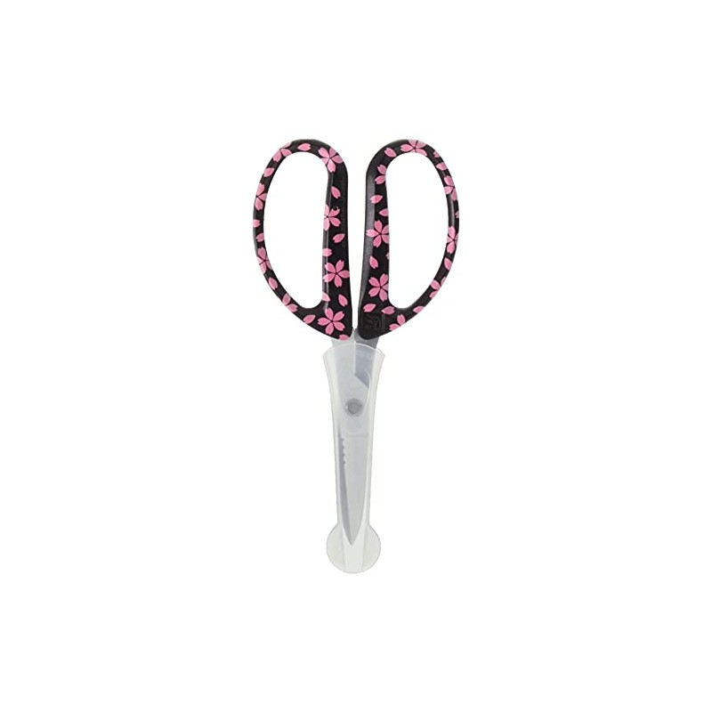 Chikamasa CRI-360SFWSB Florist Arrangement Scissors, Fluorine Blade Cap, Sakura Black