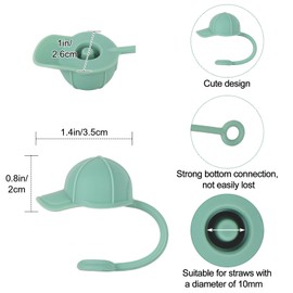 JarThenaAMCS 4PCS Cap Straw Covers Cute Silicone Reusable Straw Topper 4 Colors Straw Tips Covers 10mm 0.4 Inch for 30 & 40 OZ Tumbler Cups