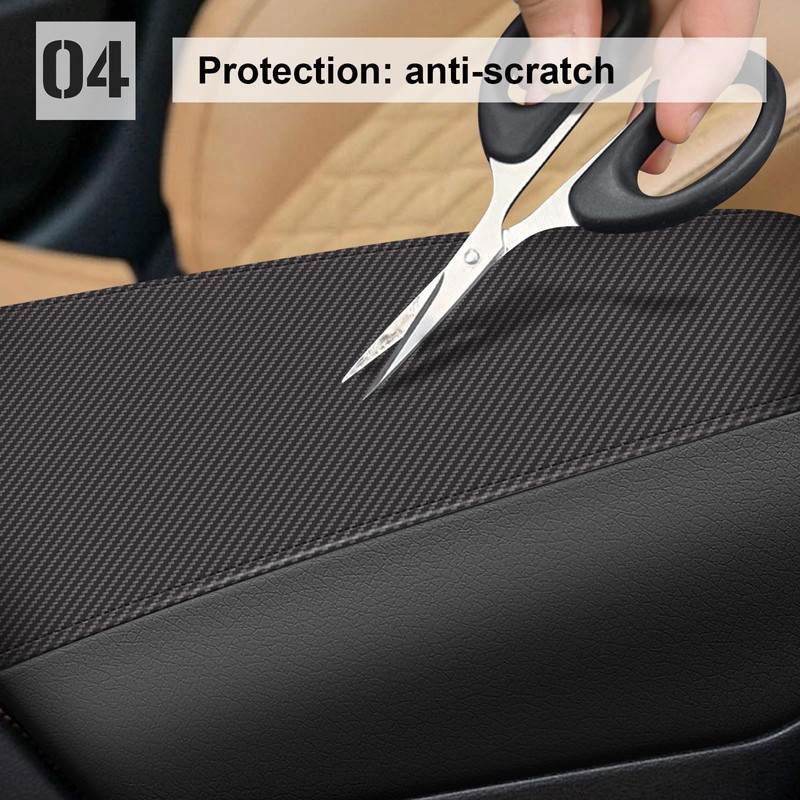 AOMSAZTO Carbon Fiber Armrest Covers for 2016-2023 Nissan Maxima Black