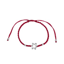 YILUOCD Star of David Red String Bracelet for Women Lucky Amulet Magen David Charm Bracelet Jewelry Christmas Gifts (Red)