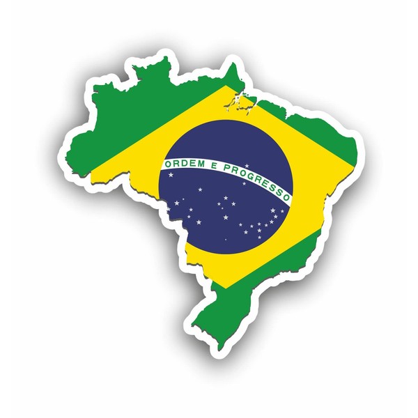 AMA SHOP Brazil Flag Shaped Sticker | Car Stickers |