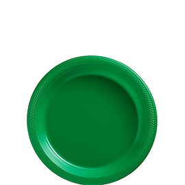 Amscan Big Pack Plastic Plates, Party Supplies, 7", Festive Green, 50Ct
