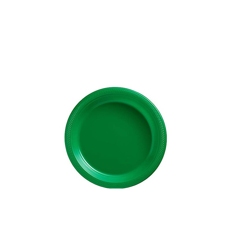 Amscan Big Pack Plastic Plates, Party Supplies, 7", Festive Green,