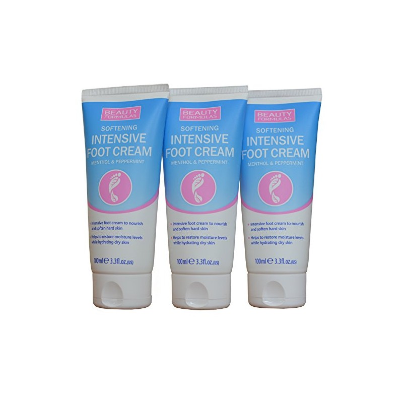 THREE PACKS of Beauty Formulas Intensive Foot Cream 100ml