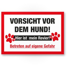 Komma Security Warning before the dog sign - here is my territory sign weatherproof dog sign garden gate driveway gate the front door sign deterrence warning sign burglary protection