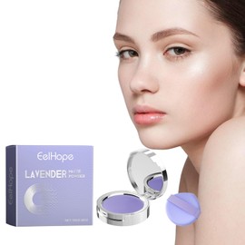 Lavender Matte Powder, Lavender Setting Powder, Matte Powder Oil Control with Mini Powder Puff for Long-Lasting Makeup