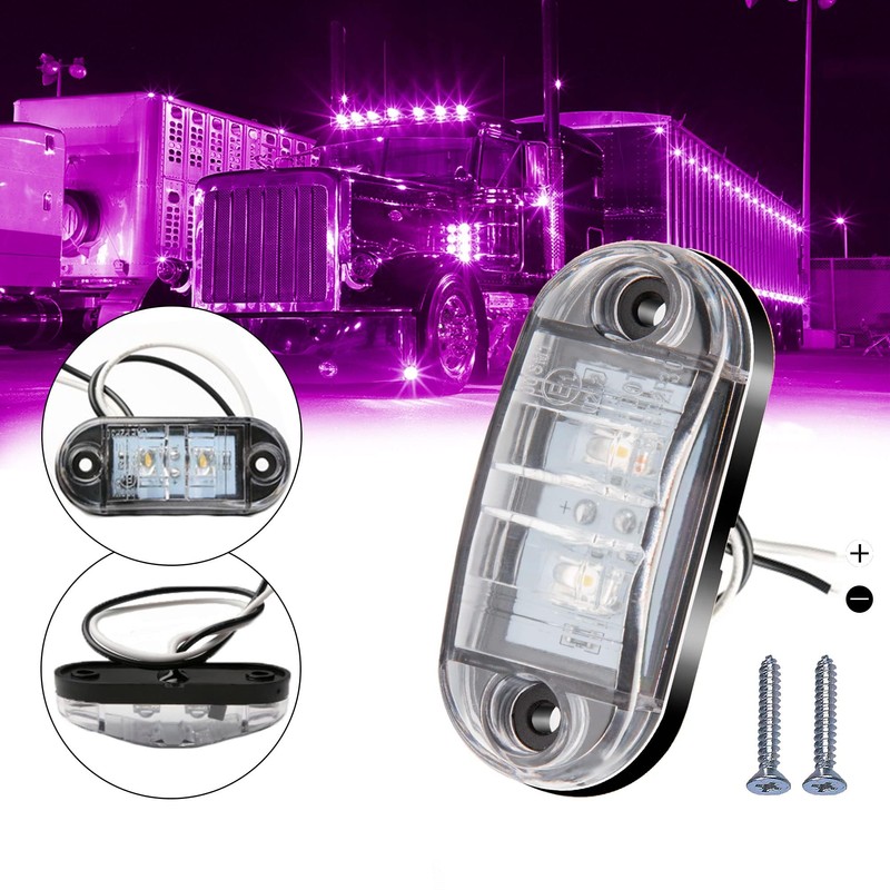 20pcs Purple DC12-24V IP68 Waterproof Trailer LED Lights Side Marker